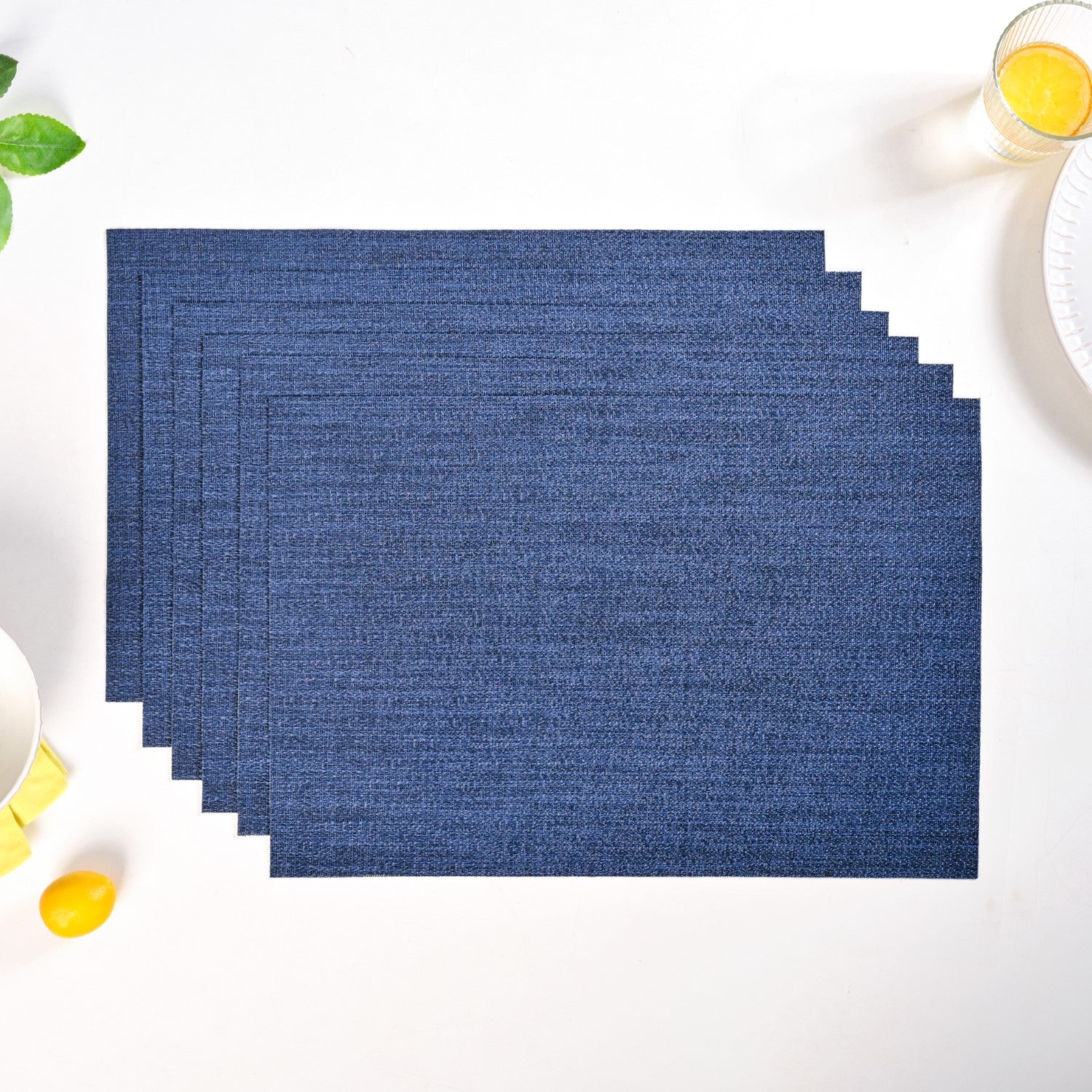 Crosshatch Midnight Blue Placemat Set Of 6