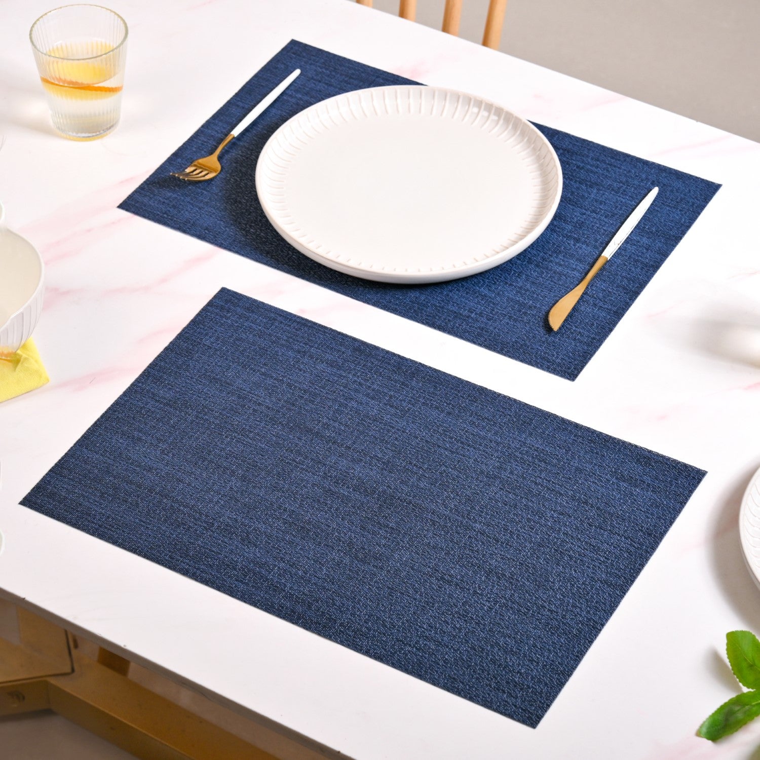 Crosshatch Midnight Blue Placemat Set Of 6