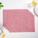 Crosshatch Red Placemat Set Of 6