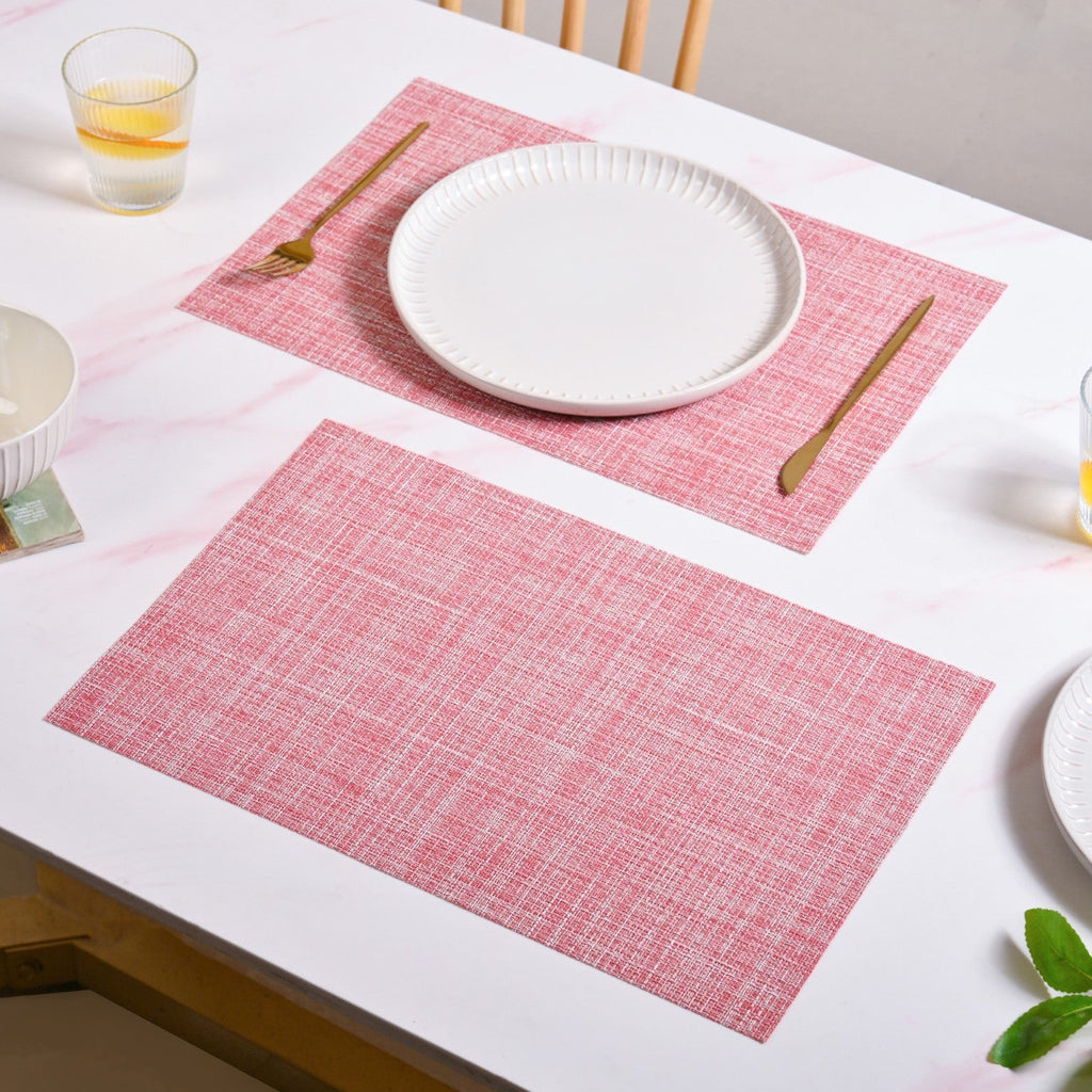 Crosshatch Red Placemat Set Of 6