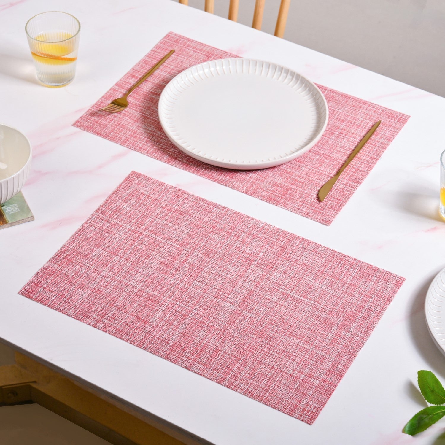 Crosshatch Red Placemat Set Of 6