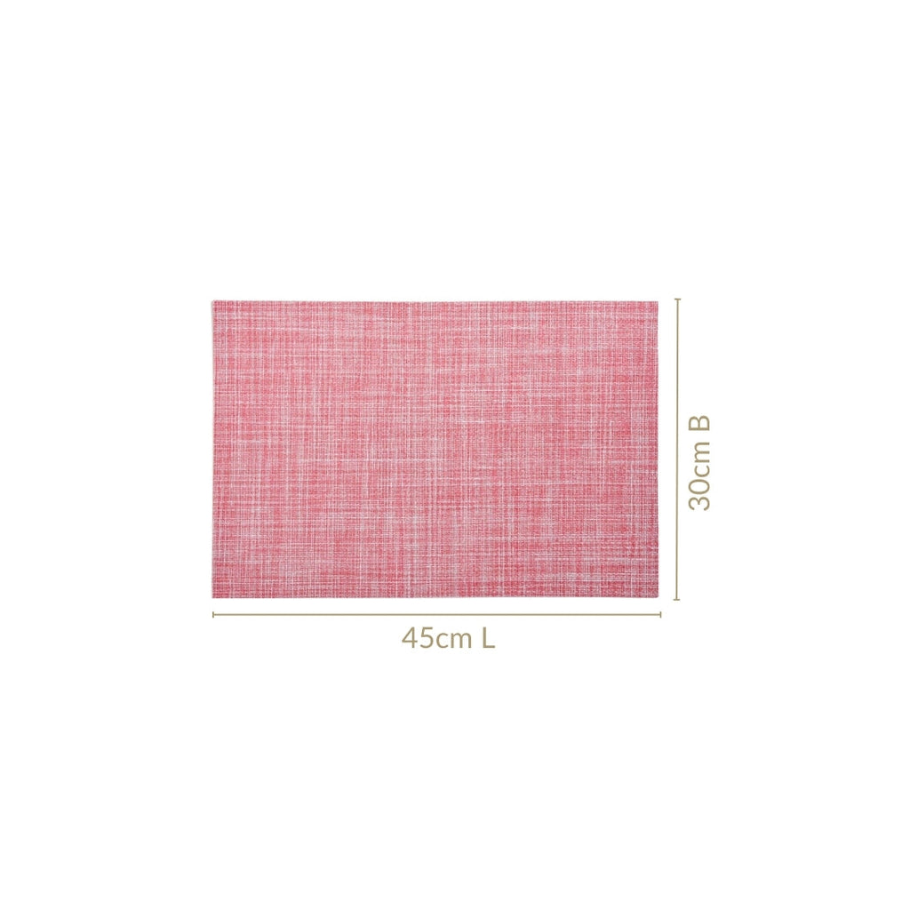 Crosshatch Red Placemat Set Of 6