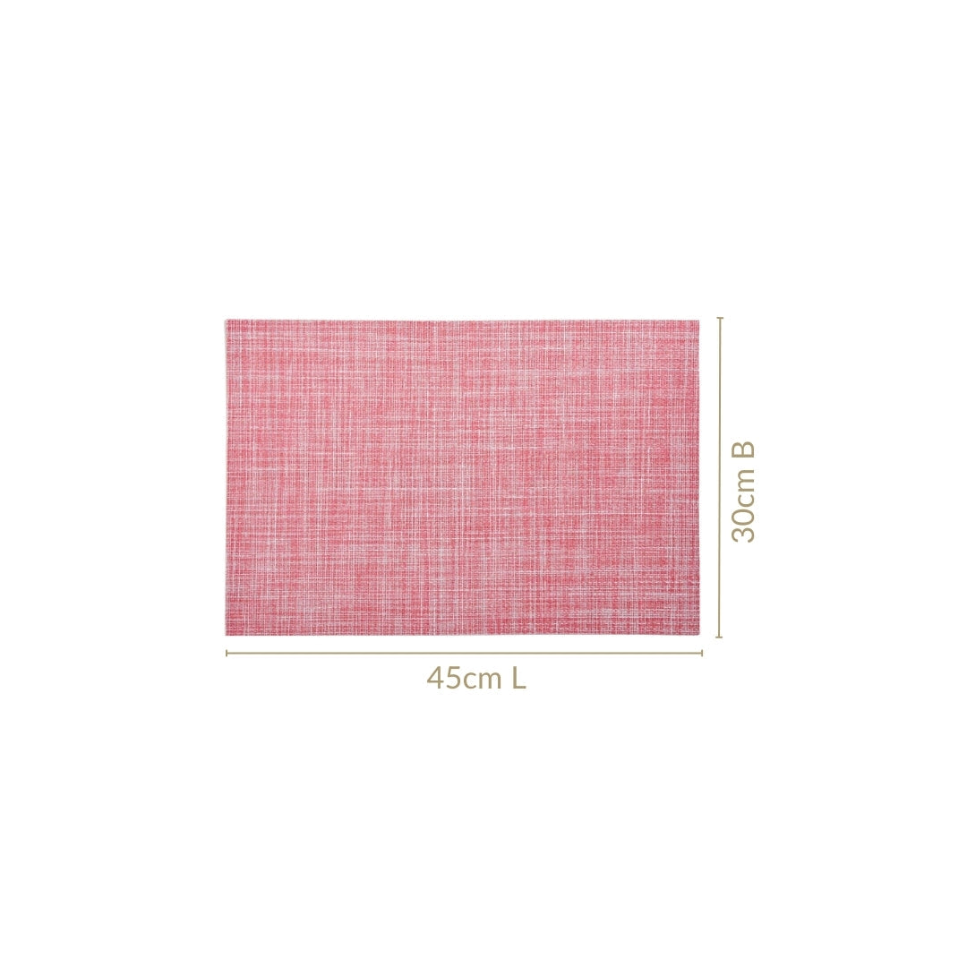 Crosshatch Red Placemat Set Of 6