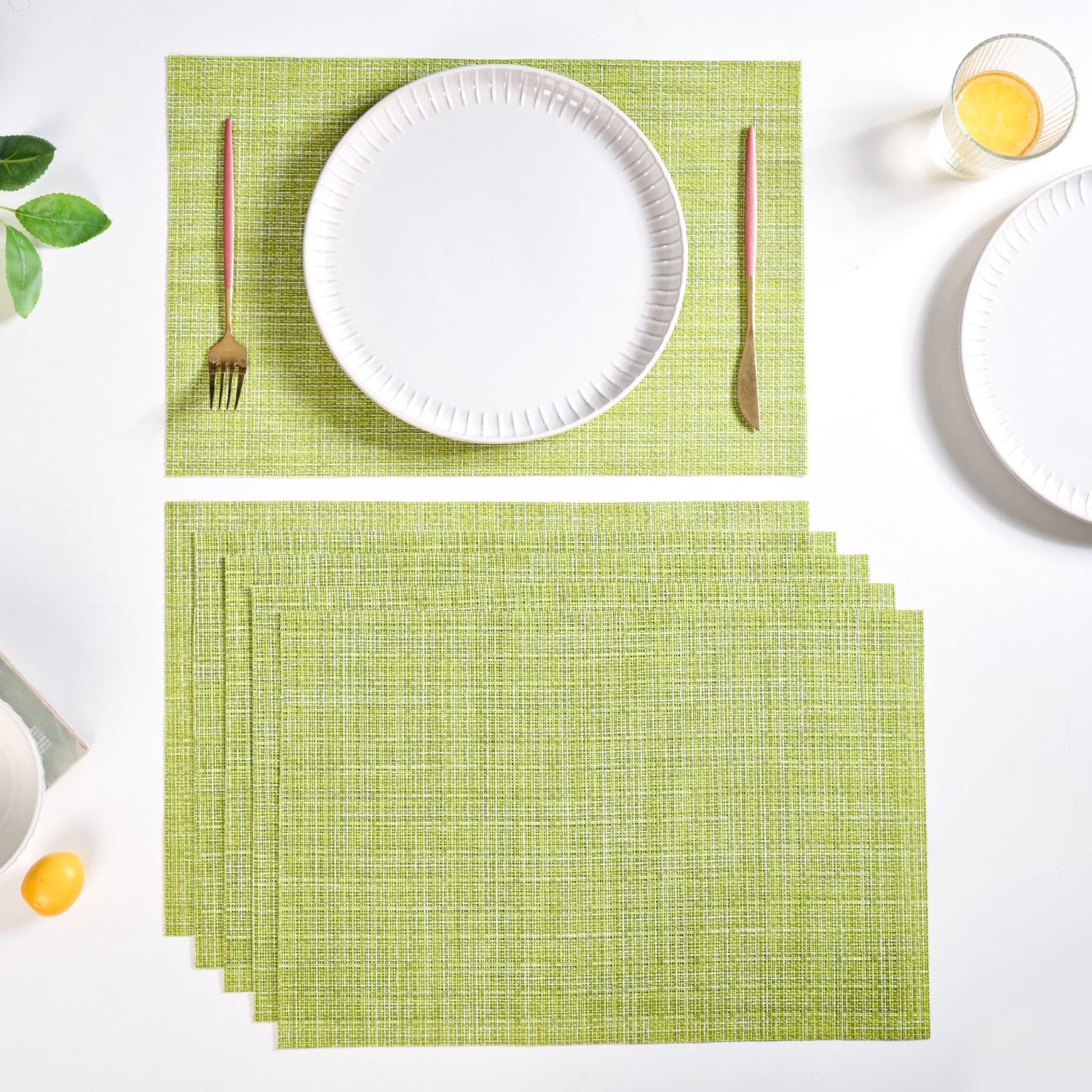 Crosshatch Green Placemat Set Of 6