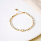 Crowned Charm Gold Chain Bracelet