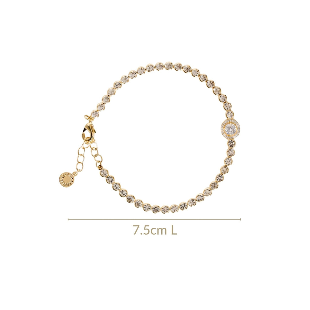 Crowned Charm Gold Chain Bracelet