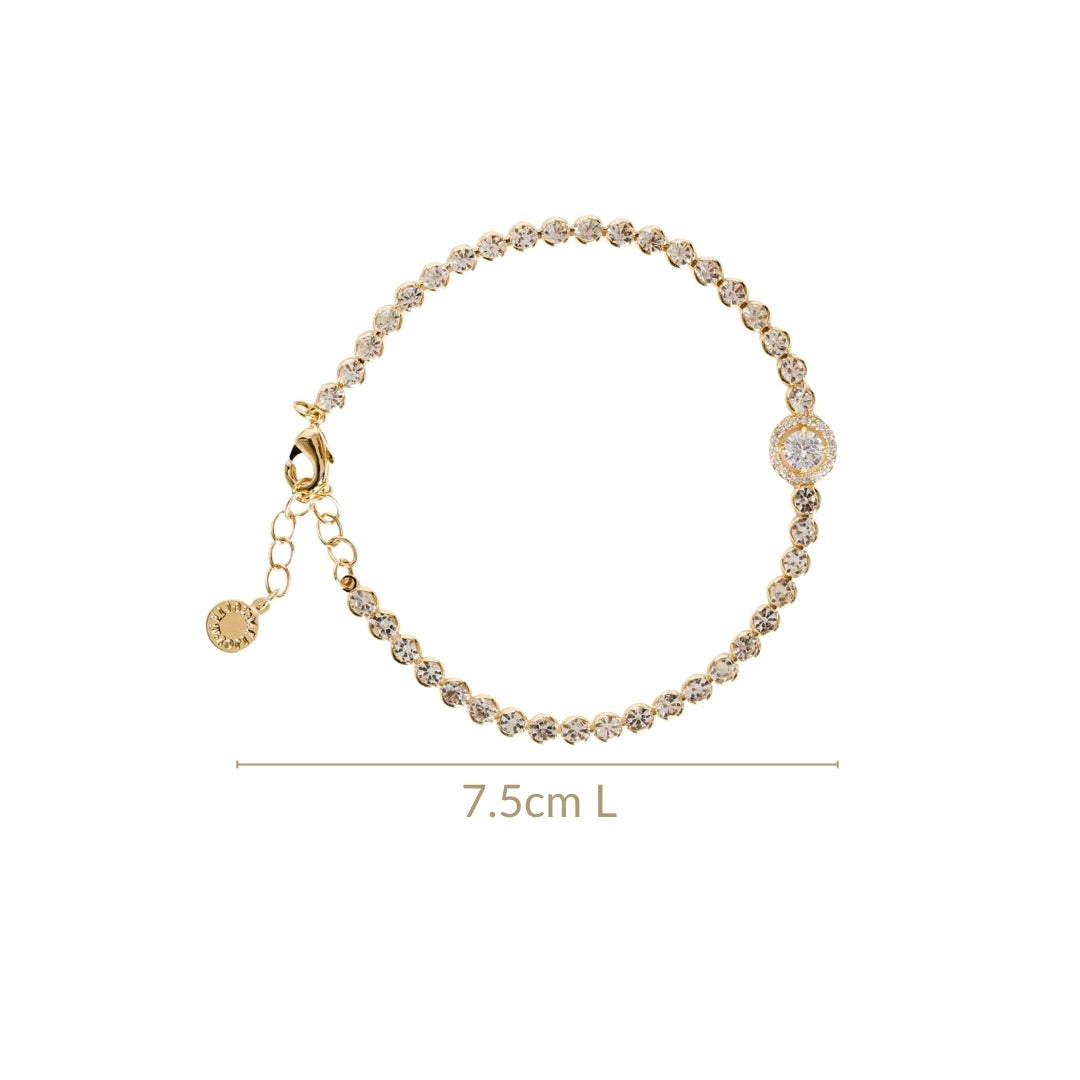 Crowned Charm Gold Chain Bracelet