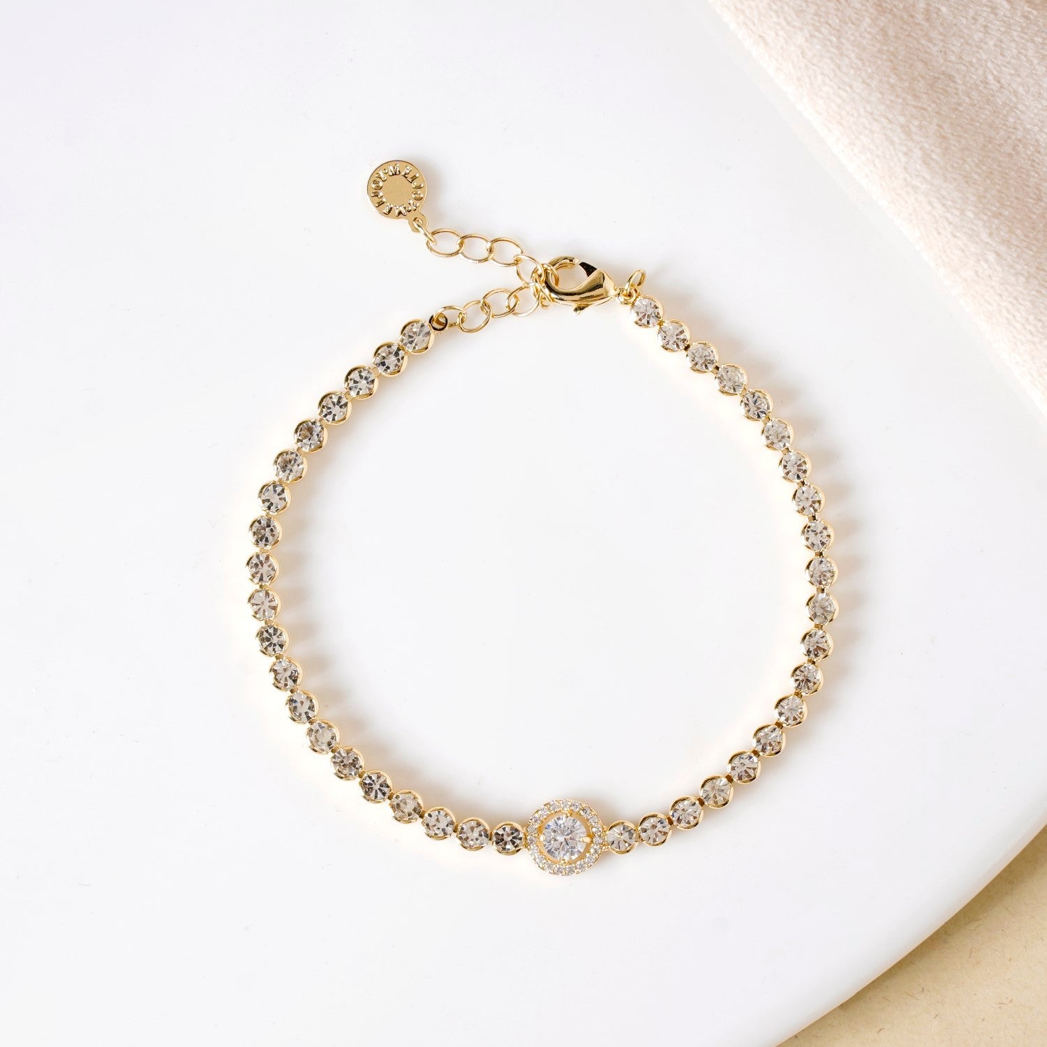 Crowned Charm Gold Chain Bracelet