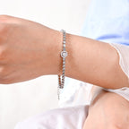 Crowned Charm Silver Chain Bracelet