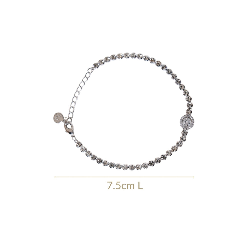 Crowned Charm Silver Chain Bracelet