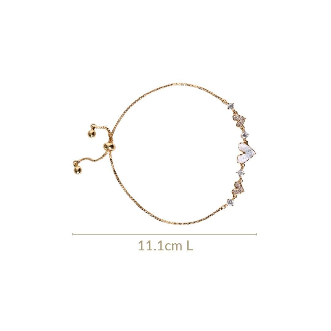 Crystal Heart Chain Bracelet
