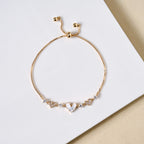 Crystal Heart Chain Bracelet