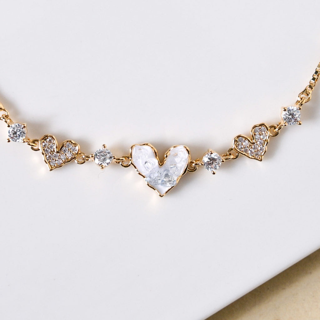 Crystal Heart Chain Bracelet