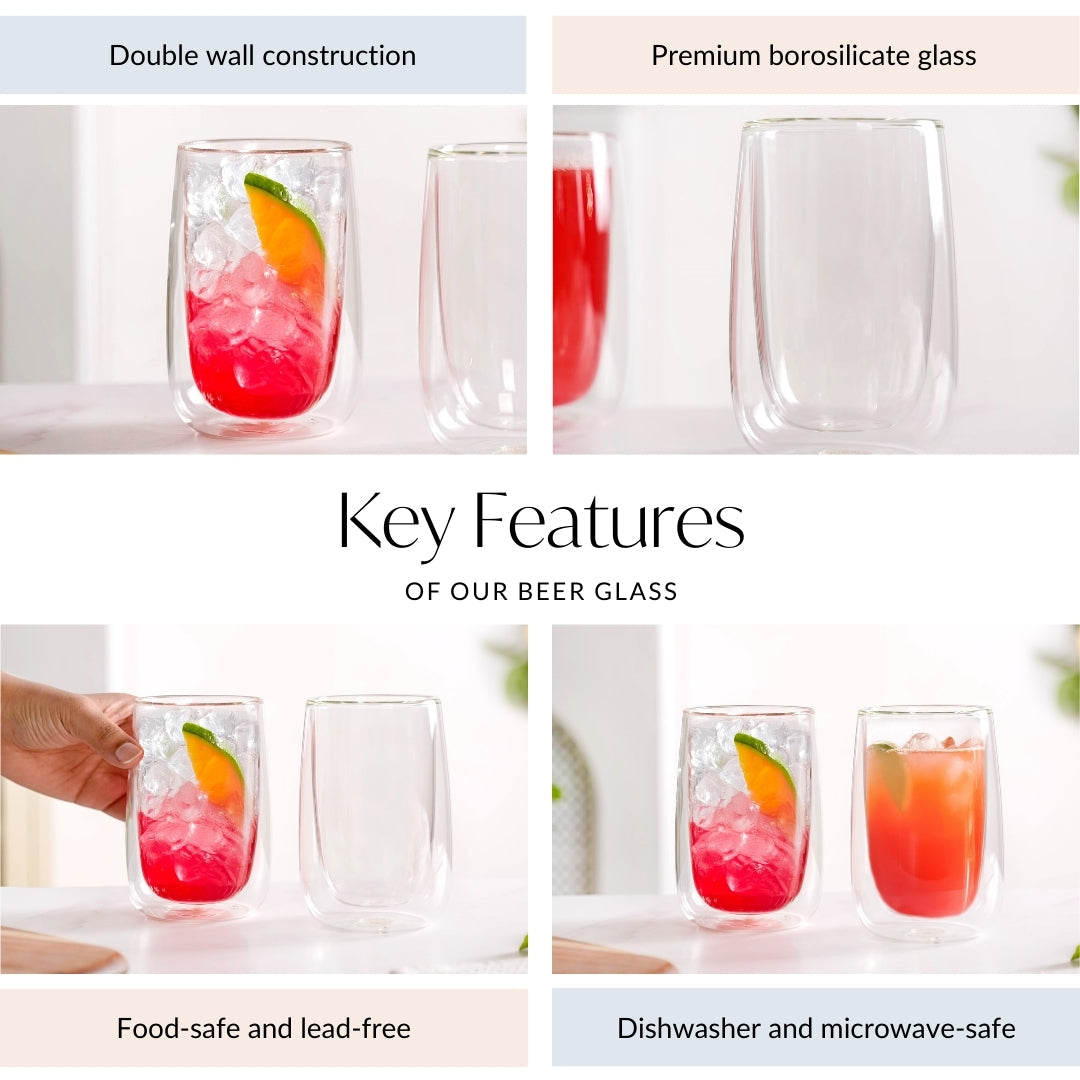 Juice Cooler Double Wall Glass Set Of 2 350ml