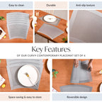 Curved Contemporary Placemat Set Of 6