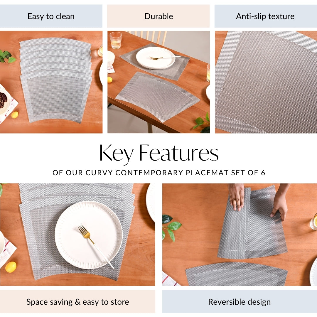 Curved Contemporary Placemat Set Of 6