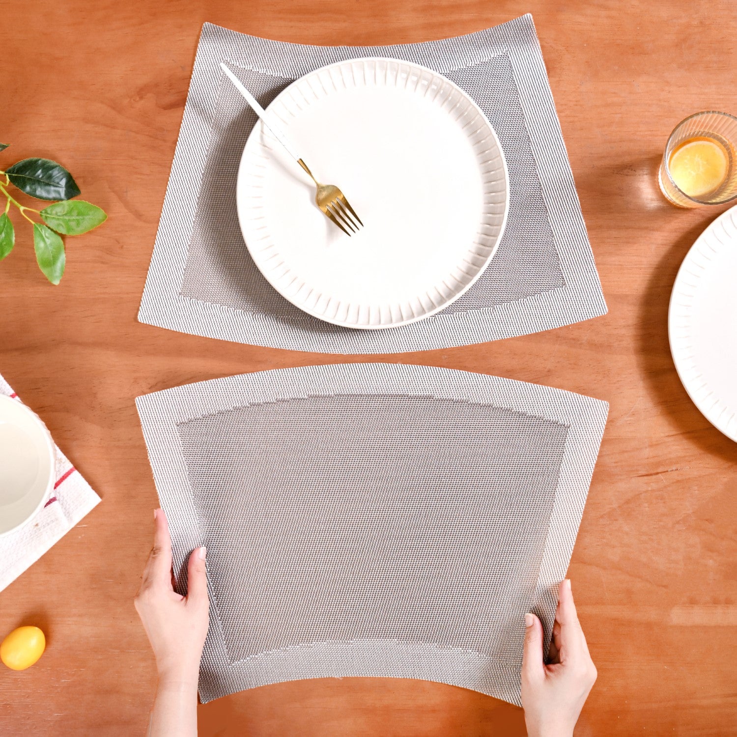 Curved Contemporary Placemat Set Of 6