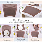 Curvy Dinner Table Mat Set Of 6