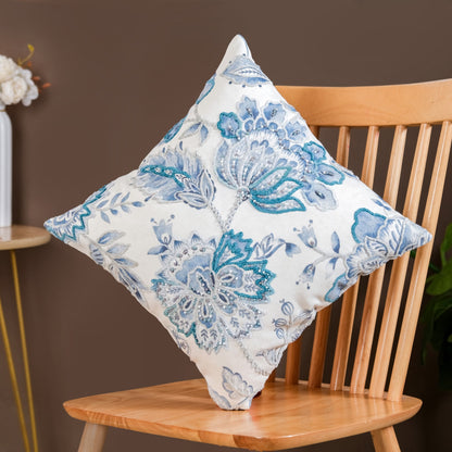Icy Flora Cushion Cover With Bead Embellishments 40x40 cm