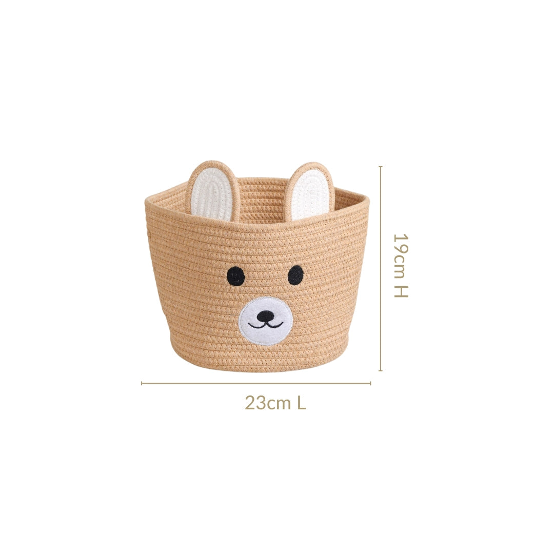 Brown Bear Basket For Kids Room 19cm