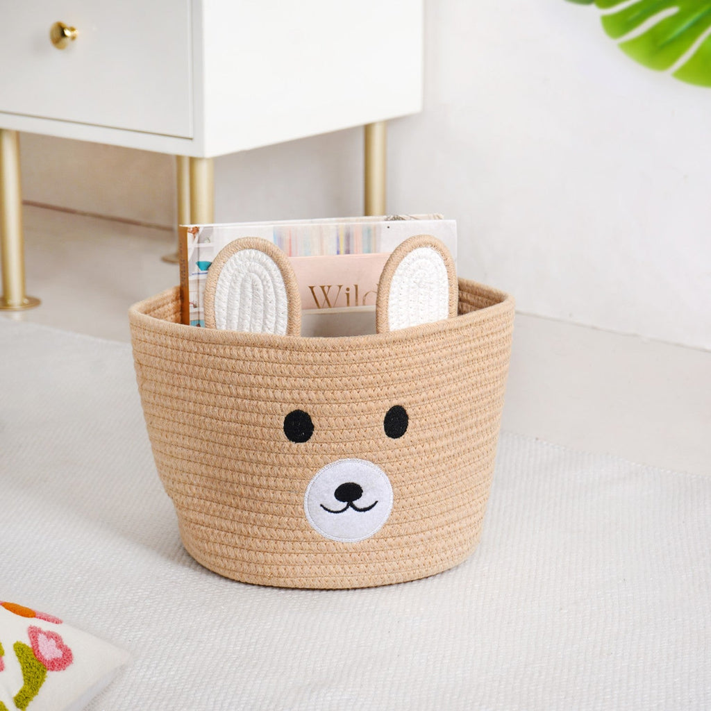 Brown Bear Basket For Kids Room 19cm