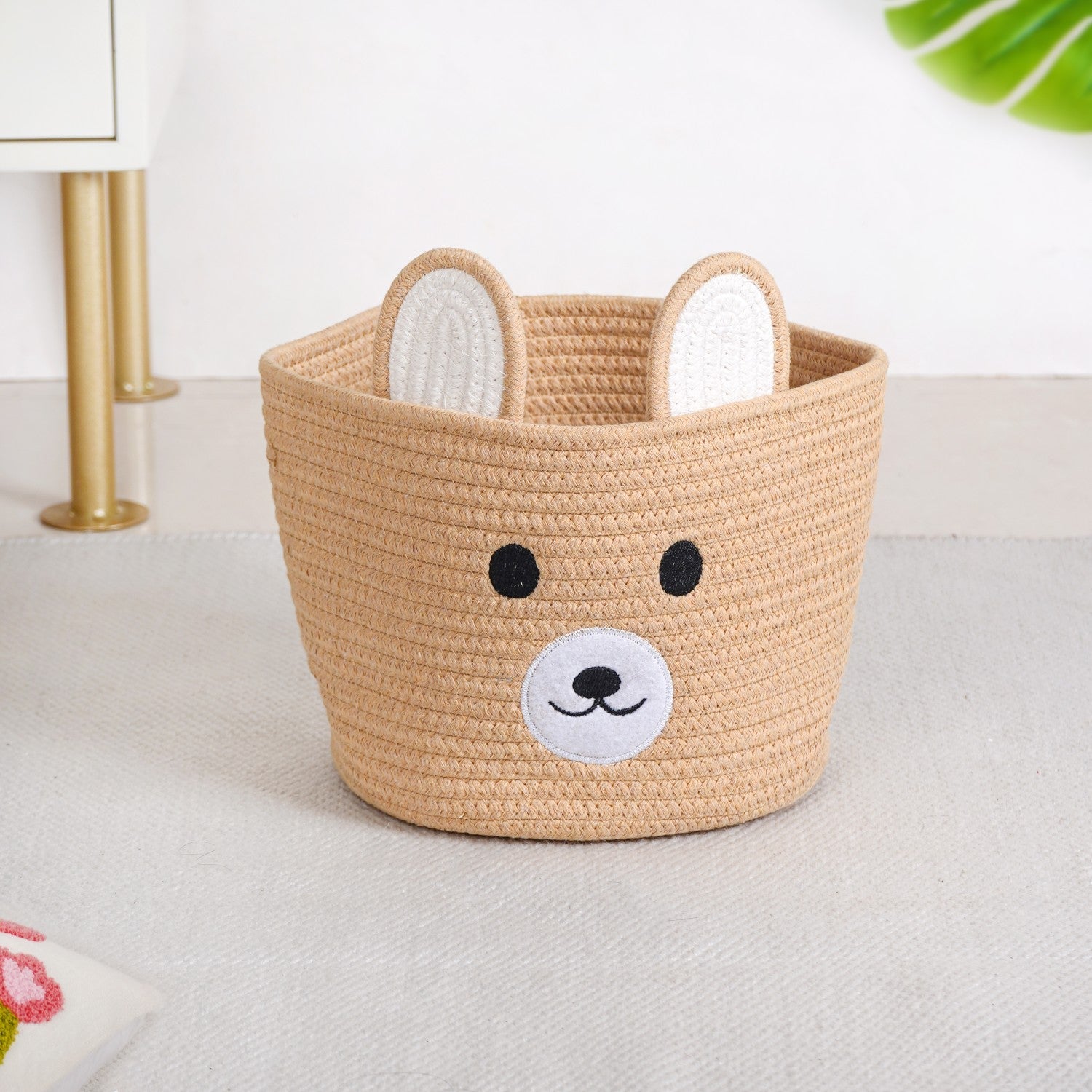 Brown Bear Basket For Kids Room 19cm