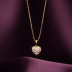 Cute Heart Diamond Necklace | 18k Gold Vermeil