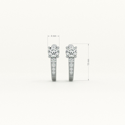 Luminous Crystal Charm Hoop Earrings