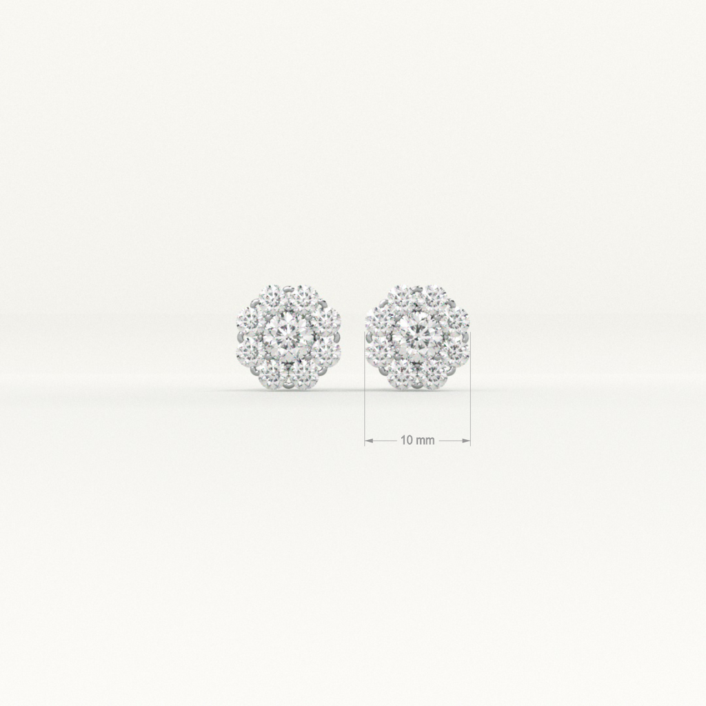 Dazzling Halo Stud Earrings