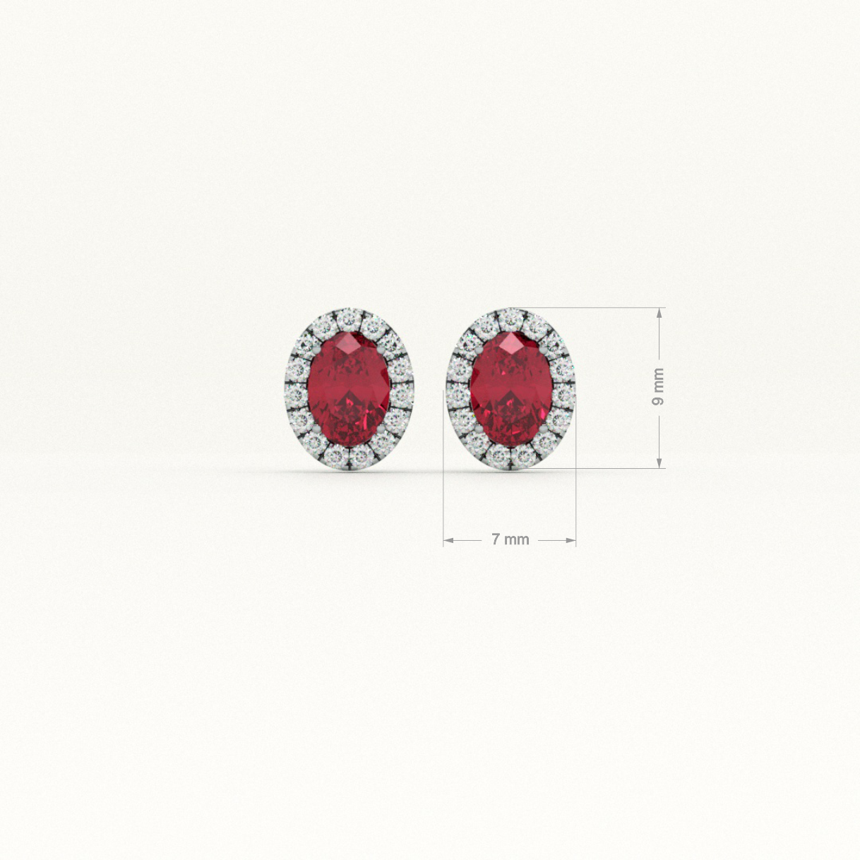 Timeless Synthetic Red Ruby Stud Earring
