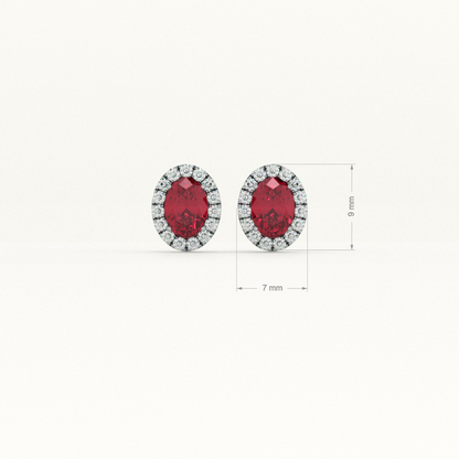 Timeless Synthetic Red Ruby Stud Earring