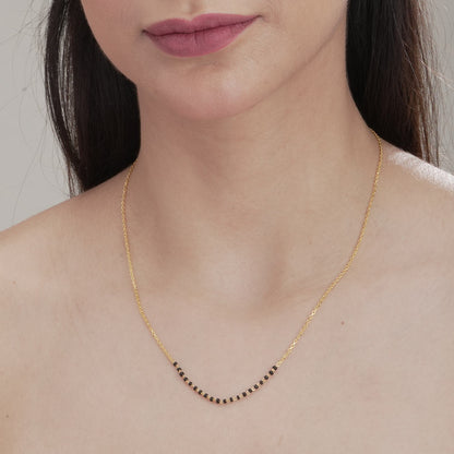 Simple Gold Black Beads Mangalsutra