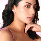 Crimson Swan 925 Sterling Silver Rose Gold Studs