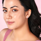 Crimson Swan 925 Sterling Silver Rose Gold Studs