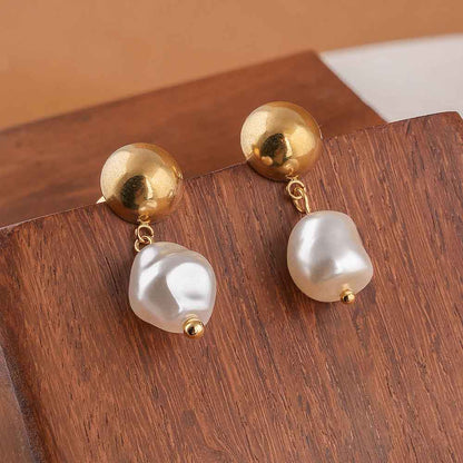 Ember Tear Pearl Earrings