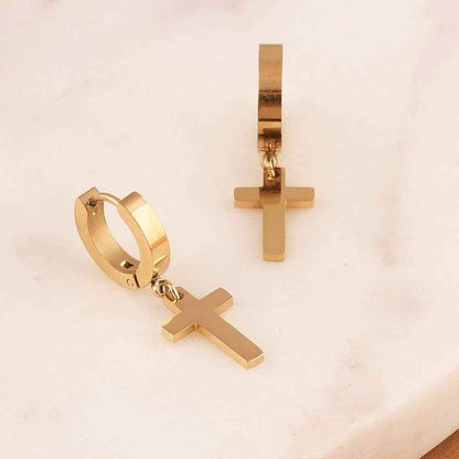 Faithful Cross Drop Earrings