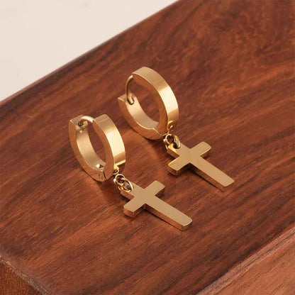 Faithful Cross Drop Earrings