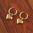 Classic Golden Heart Hoops