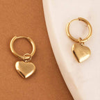 Classic Golden Heart Hoops