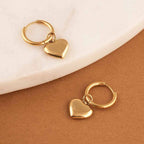 Classic Golden Heart Hoops