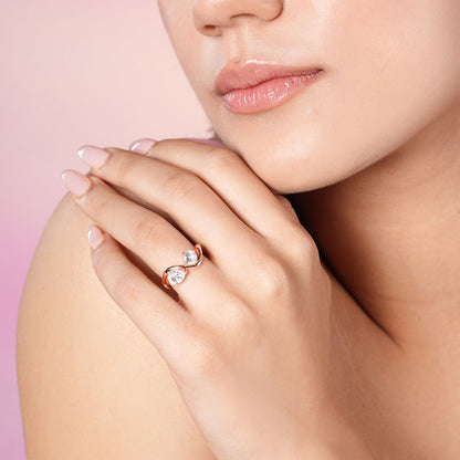 You and me Rose Gold 925 Silver Ring