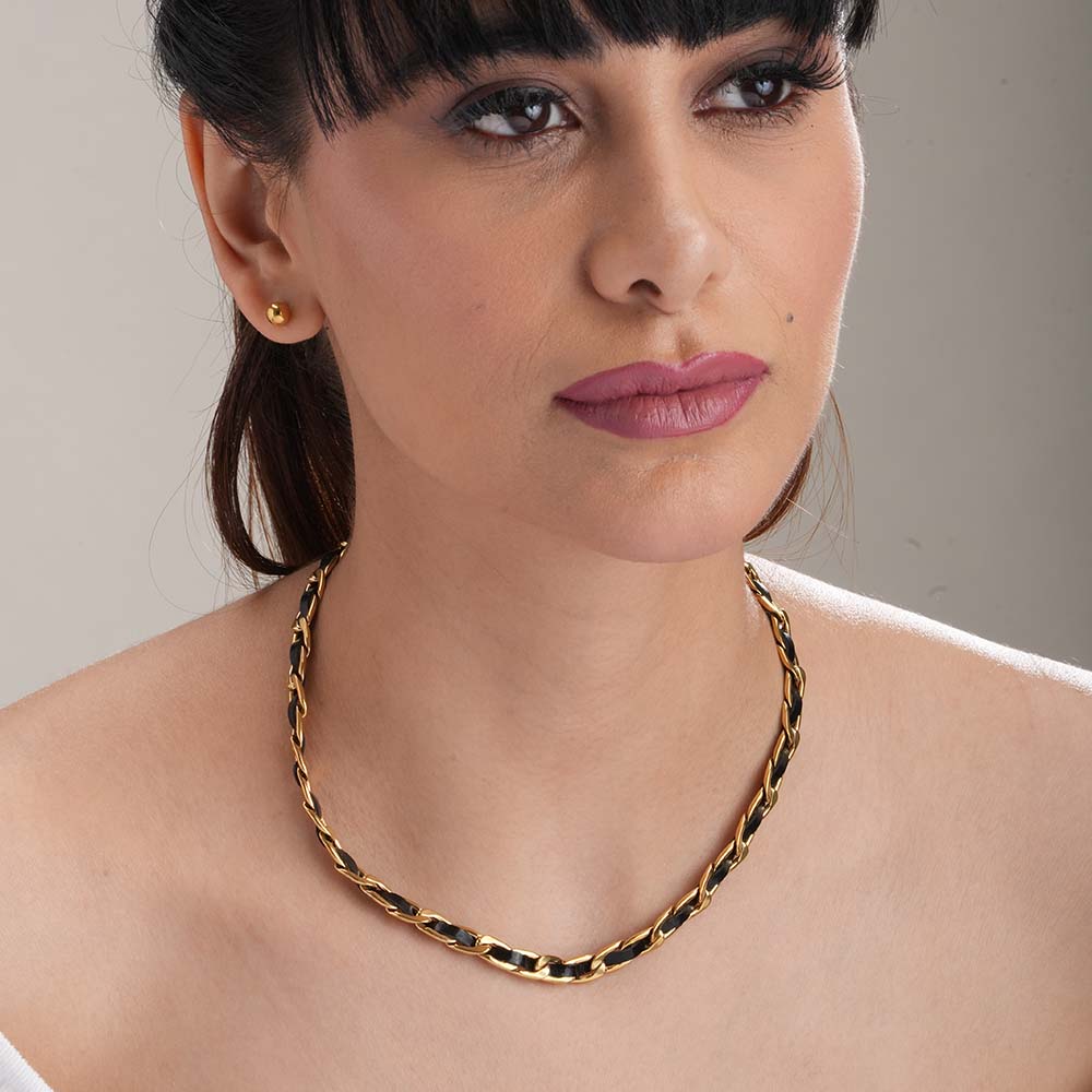 Black Inlay Link Chain