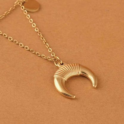 Moon & Disc Stack Necklace