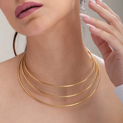 Golden Elegance Layered Chocker Necklace