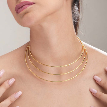 Golden Elegance Layered Chocker Necklace