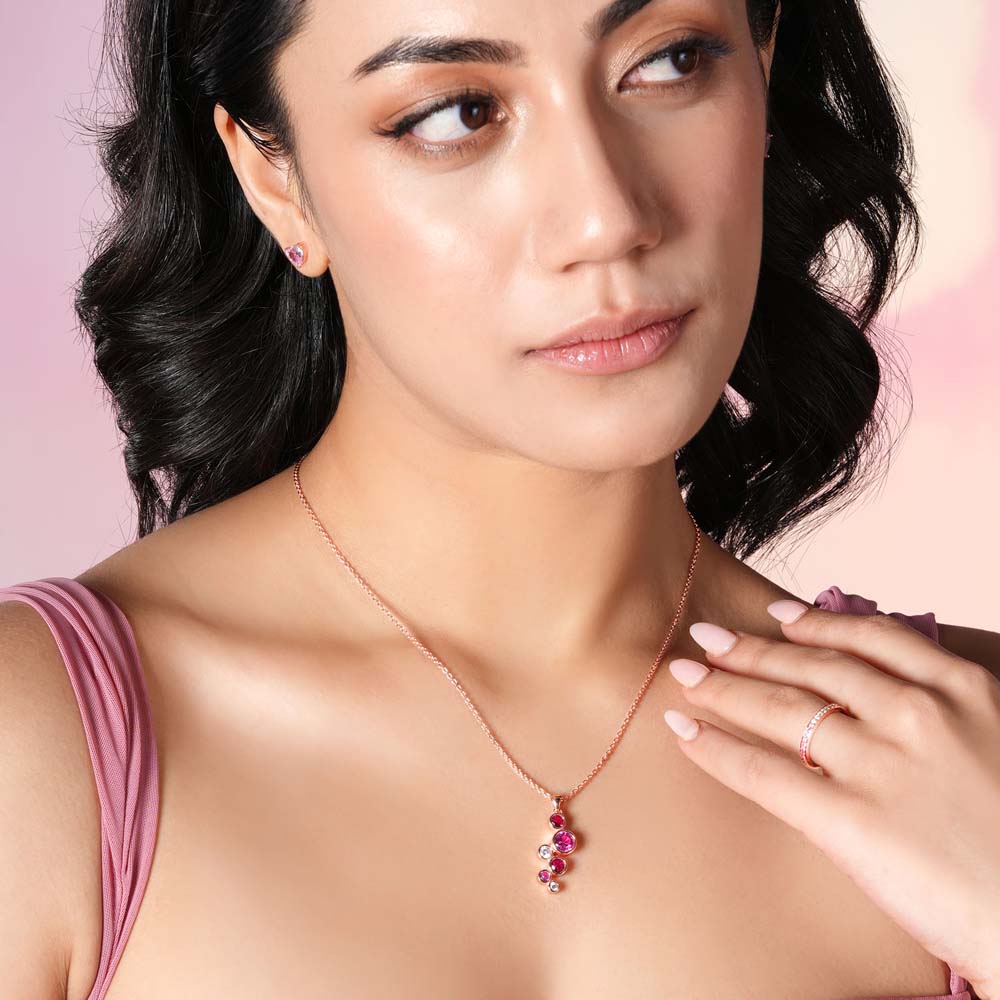 Berry Bubble 925 Sterling Silver Rose Gold Pendant Necklace