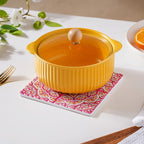 Moroccan Art Square Ceramic Tiled Trivet Pink