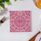 Moroccan Art Square Ceramic Tiled Trivet Pink