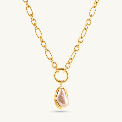 Irregular Pearl Chain Necklace