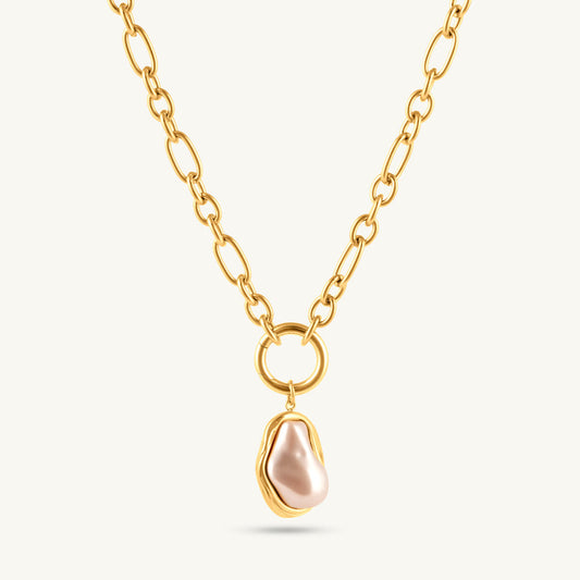 Irregular Pearl Chain Necklace